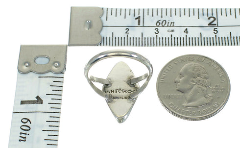 Authentic Sterling Silver Multicolor Whiterock Ring Size 6-1/2 YX84095