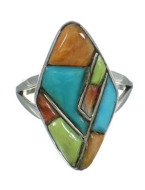 Multicolor Authentic Sterling Silver Whiterock Ring Size 6-1/4 YX84117