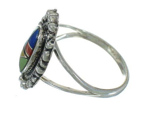 Multicolor Silver Southwestern Ring Size 7-1/2 YX84189