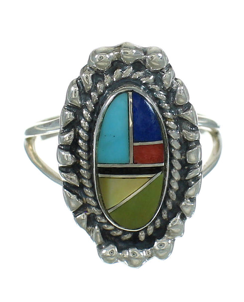 Multicolor And Silver Southwest Ring Size 8 YX84220