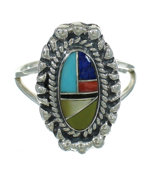 Multicolor And Genuine Sterling Silver Southwest Ring Size 7 YX84235