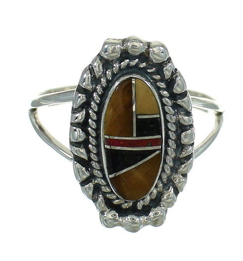 Multicolor And Authentic Sterling Silver Southwestern Ring Size 5 YX84250