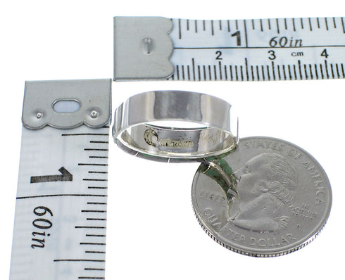 Turquoise Inlay Sterling Silver Ring Size 6-1/4 AX86634