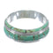 Turquoise Inlay Genuine Sterling Silver Ring Size 7-1/2 AX86635