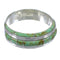 Southwestern Turquoise Inlay Authentic Sterling Silver Ring Size 4-1/2 AX86670