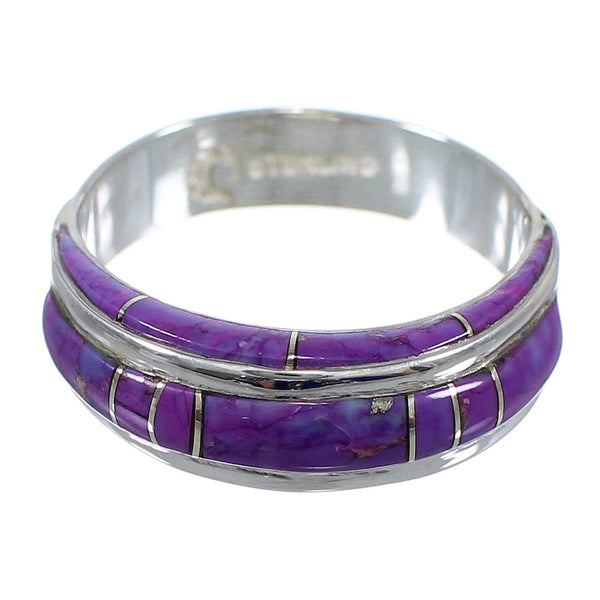 Magenta Turquoise Sterling Silver Ring Size 7-1/2 AX87107