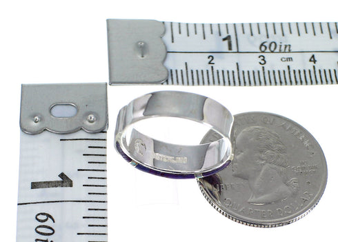 Opal And Magenta Turquoise Inlay Silver Southwestern Ring Size 6-1/4 AX87155