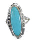 Southwestern Turquoise Silver Ring Size 4-3/4 QX86868