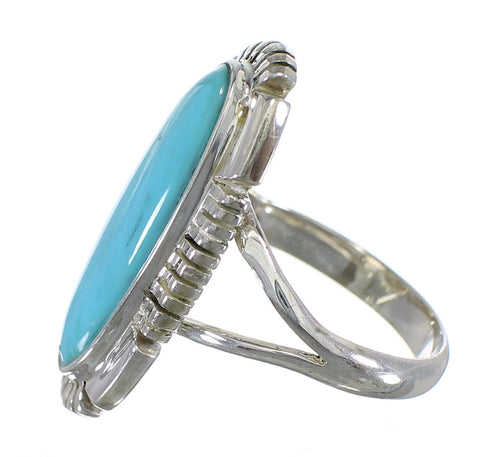 Southwestern Turquoise Silver Ring Size 4-3/4 QX86868