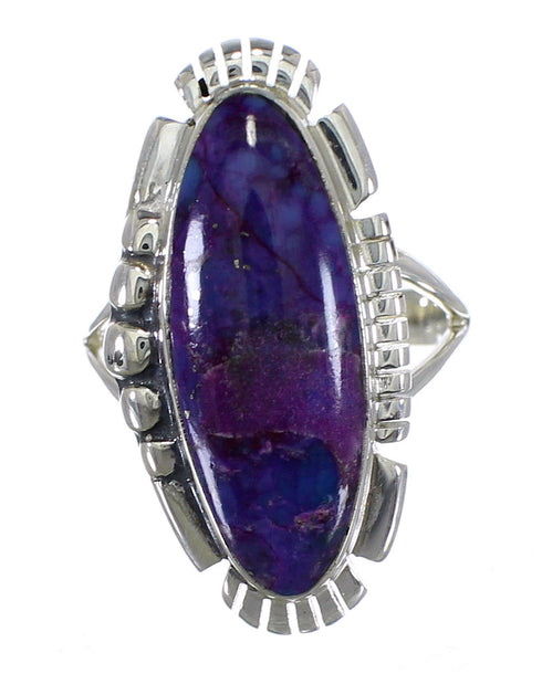 Magenta Turquoise Sterling Silver Southwestern Ring Size 5-3/4 QX86640