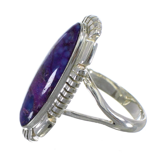 Magenta Turquoise Sterling Silver Southwestern Ring Size 5-3/4 QX86640