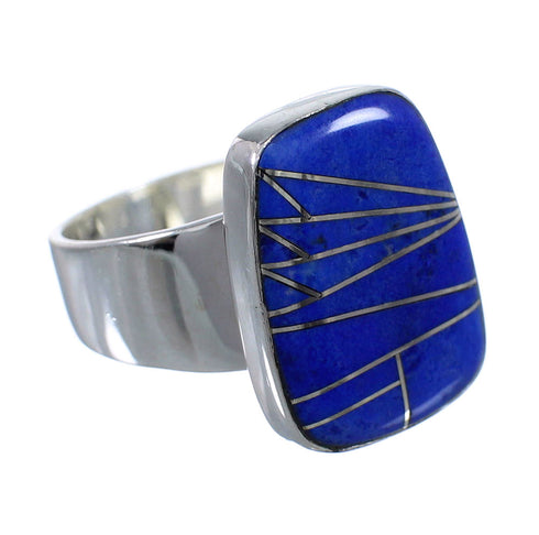 Lapis Authentic Sterling Silver Ring Size 6-1/2 AX92350
