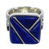 Authentic Sterling Silver Lapis Inlay Ring Size 5-3/4 AX92377