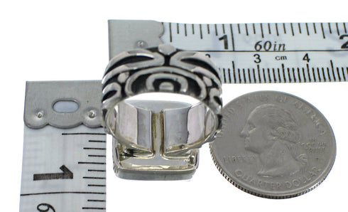 Genuine Sterling Silver Lapis Inlay Ring Size 5-1/2 AX92375