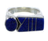 Southwestern Authentic Sterling Silver Lapis Inlay Ring Size 5-1/4 AX92407