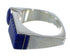 Southwest Silver Lapis Inlay Ring Size 8 AX92419