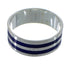 Southwest Lapis Inlay Genuine Sterling Silver Ring Size 6-1/2 RX92312