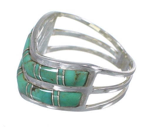 Southwest Silver And Turquoise Ring Size 5-3/4 YX92636