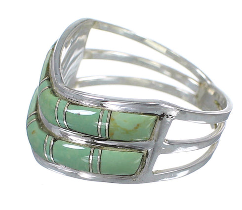 Southwestern Authentic Sterling Silver And Turquoise Ring Size 6-1/2 YX92656