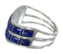 Authentic Sterling Silver Lapis Inlay Jewelry Ring Size 5-1/4 FX93502