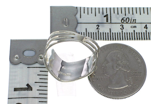 Sterling Silver Multicolor Inlay Jewelry Ring Size 8-3/4 FX93555