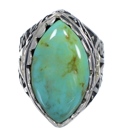Authentic Sterling Silver And Turquoise Ring Size 5-1/2 RX92910