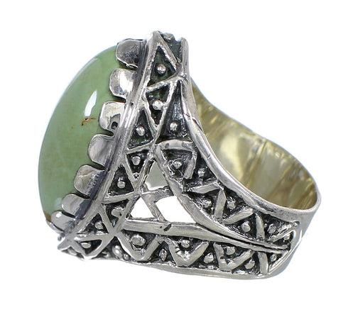 Genuine Sterling Silver And Turquoise Ring Size 7-1/2 RX92926
