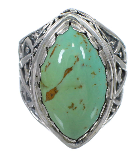 Genuine Sterling Silver And Turquoise Ring Size 7-3/4 RX93005