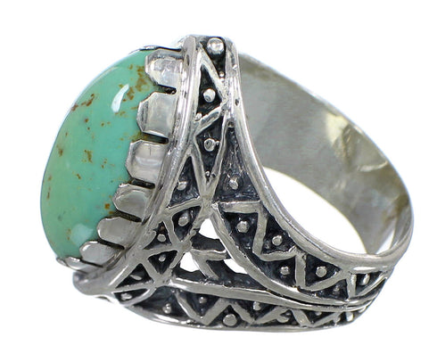Genuine Sterling Silver And Turquoise Ring Size 7-3/4 RX93005
