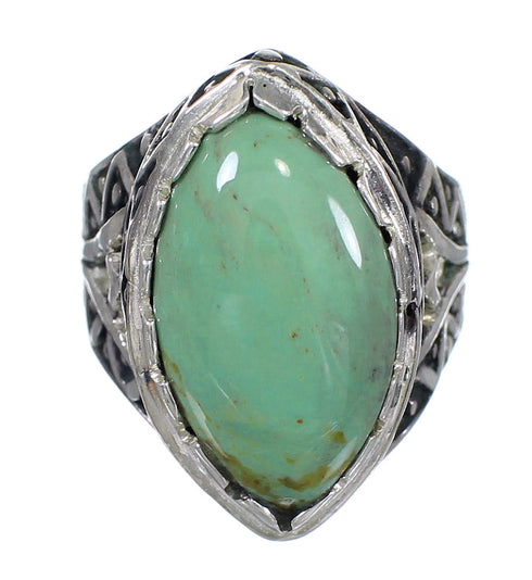 Southwest Turquoise And Sterling Silver Ring Size 8-1/4 RX93068
