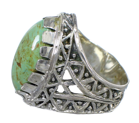 Turquoise And Sterling Silver Southwestern Ring Size 5-1/4 RX93174