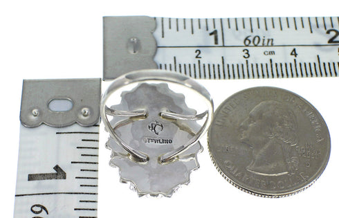 Sterling Silver Turquoise Needlepoint Southwest Ring Size 5-3/4 FX92788