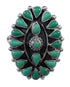 Turquoise Needlepoint Sterling Silver Jewelry Ring Size 8 FX92812