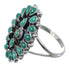 Authentic Sterling Silver Turquoise Needlepoint Jewelry Ring Size 8-3/4 FX92814