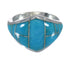 Turquoise Inlay Sterling Silver Southwest Ring Size 5-1/4 AX90555