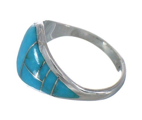 Turquoise Genuine Sterling Silver Southwestern Ring Size 5-1/2 AX90549
