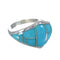 Turquoise Inlay Southwestern Silver Ring Size 7-1/4 AX90563