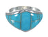 Turquoise Inlay Southwestern Silver Ring Size 7-1/4 AX90563