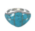 Genuine Sterling Silver Southwest Turquoise Inlay Ring Size 7-1/4 AX90570