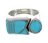 Turquoise Inlay Jewelry Silver Southwest Ring Size 5-3/4 AX90614