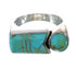 Silver Southwestern Turquoise Inlay Jewelry Ring Size 6-3/4 AX90618