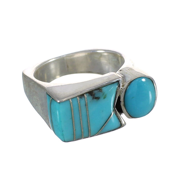 Authentic Sterling Silver Southwestern Jewelry Turquoise Ring Size 4-1/2 AX90623