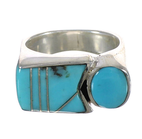 Authentic Sterling Silver Southwestern Jewelry Turquoise Ring Size 4-1/2 AX90623