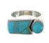 Turquoise Inlay Authentic Sterling Silver Ring Size 7-1/2 AX90639