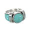 Turquoise Inlay Silver Southwestern Ring Size 4-1/2 AX90946