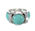 Turquoise Inlay Silver Southwestern Ring Size 4-1/2 AX90946