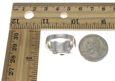 Silver Southwestern Turquoise Ring Size 7-3/4 AX90952