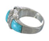 Sterling Silver Southwest Turquoise Inlay Ring Size 6-1/2 AX90959