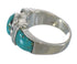 Genuine Sterling Silver Turquoise Ring Size 7-1/2 AX90966