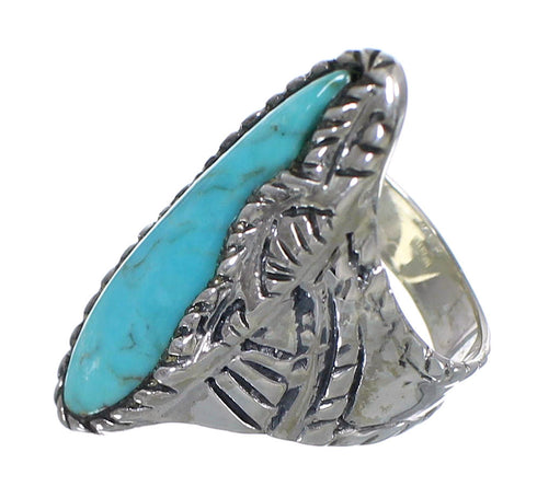 Authentic Sterling Silver Turquoise Jewelry Ring Size 5-1/4 FX93276